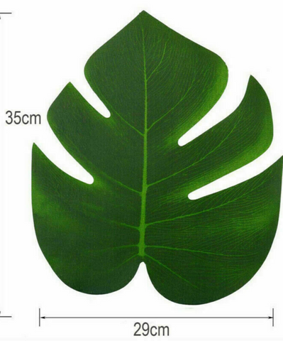 24X Tropical Hawaiian Artificial Palm Leaves Jungle Foliage Luau Party Decor UK